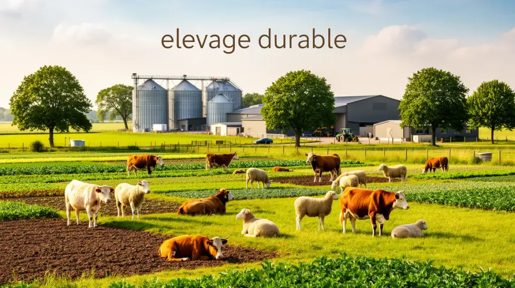 elevage durable ferme moderne panorama bovins ovins prairies