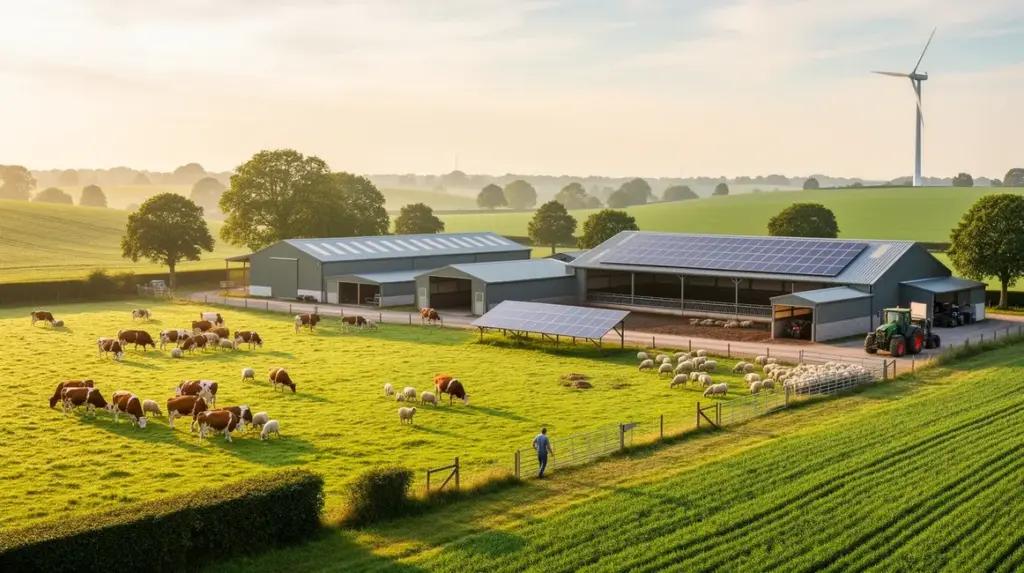 ferme elevage durable vue panoramique vaches moutons prairies agroecologie