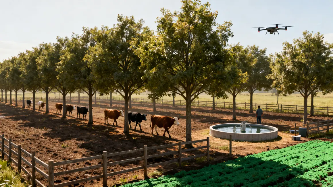 elevage durable vaches agroforesterie arbres drone