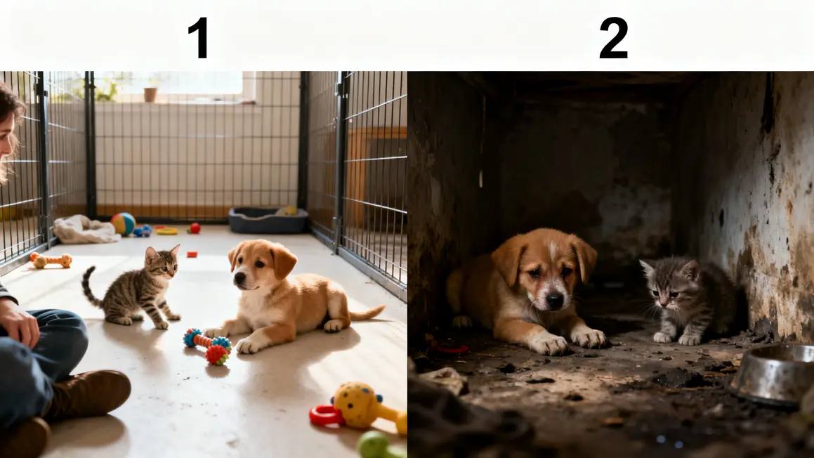 Tableau chiot chaton elevage serieux vs douteux