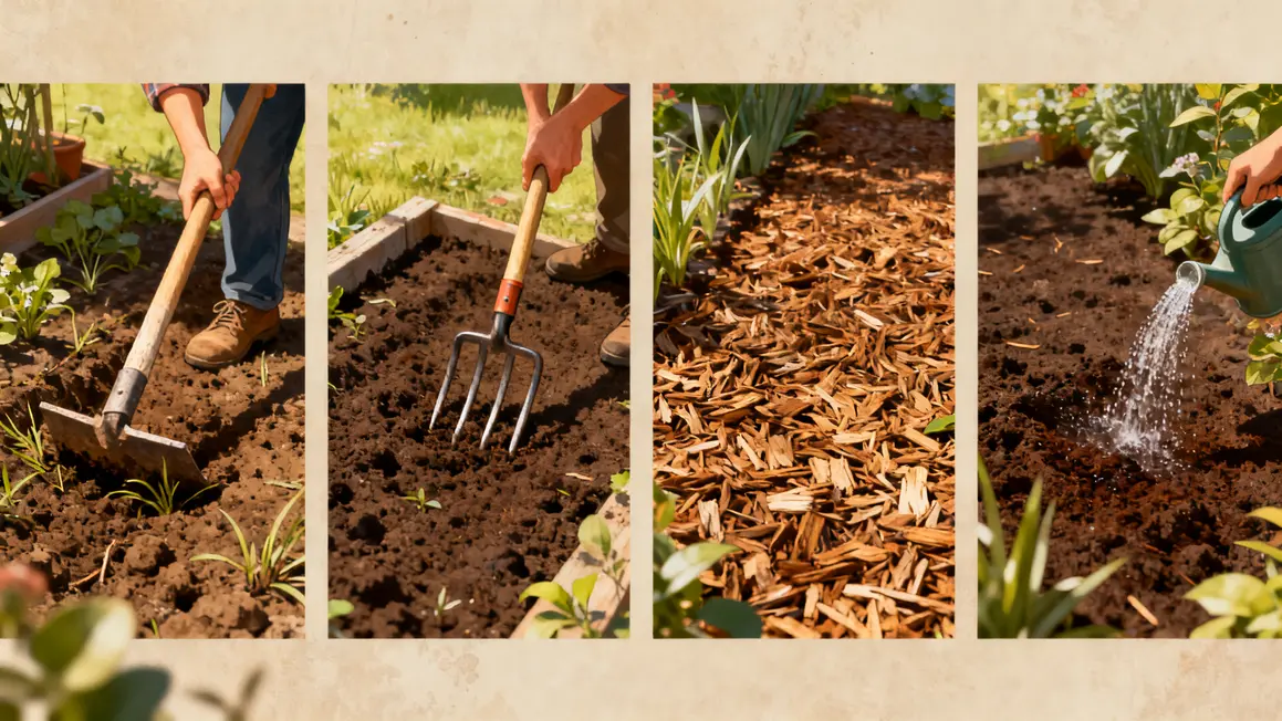 Séquence des étapes paillage potager efficace
