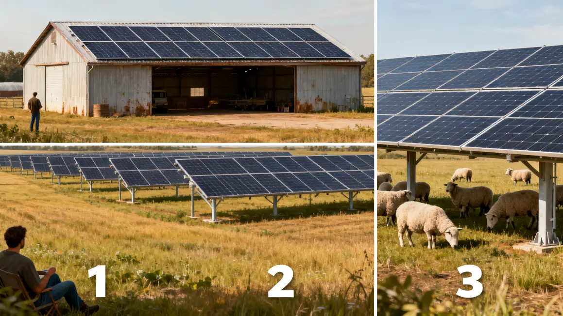 Trois solutions solaire à la ferme : toit, sol, agrivoltaïsme
