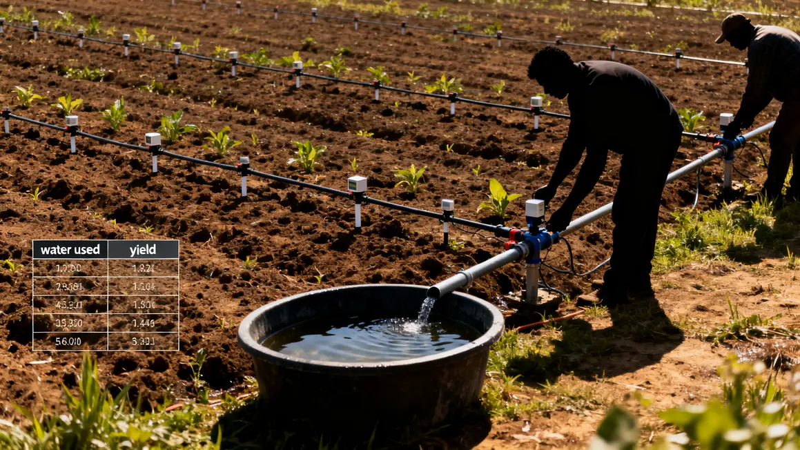 Champ irrigué gestion eau exploitation agricole rendement