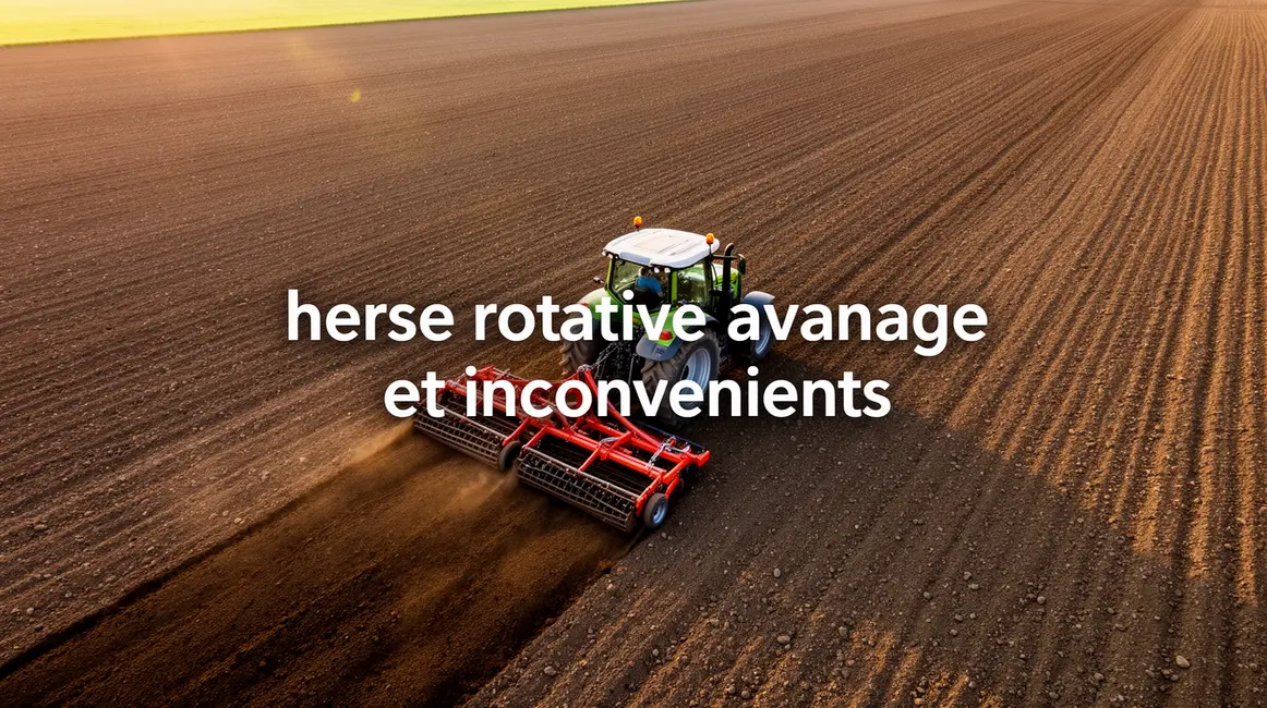 vue aerienne d'une herse rotative sur champ prepare