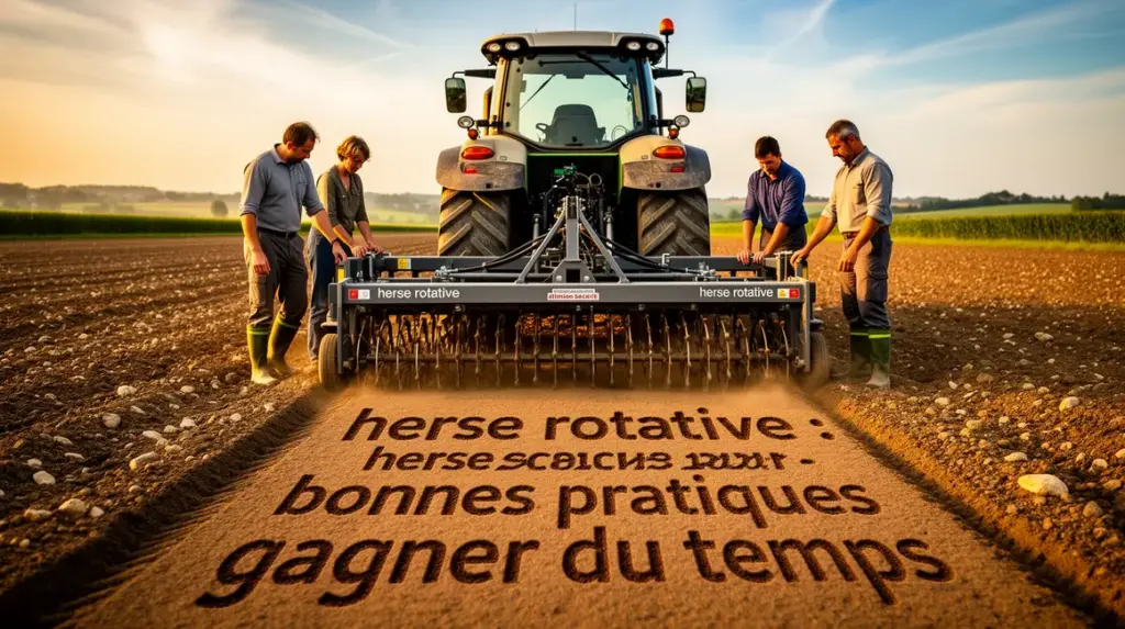 herse rotative reglage rapide champ agricole