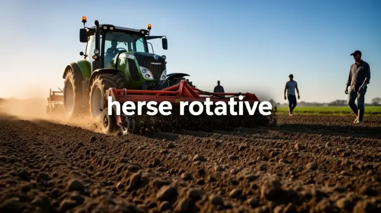 herse rotative sol structure tracteur silhouettes agriculteurs