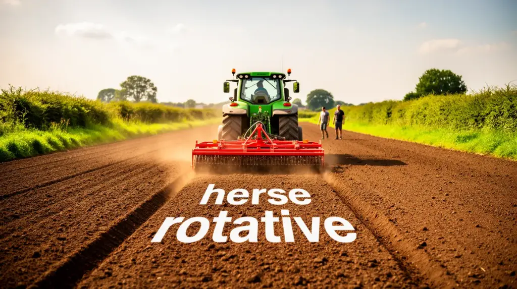 champ prepare tracteur herse rotative