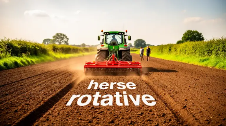 champ prepare tracteur herse rotative