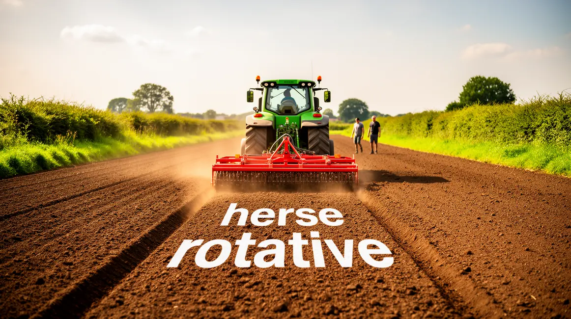 champ prepare tracteur herse rotative