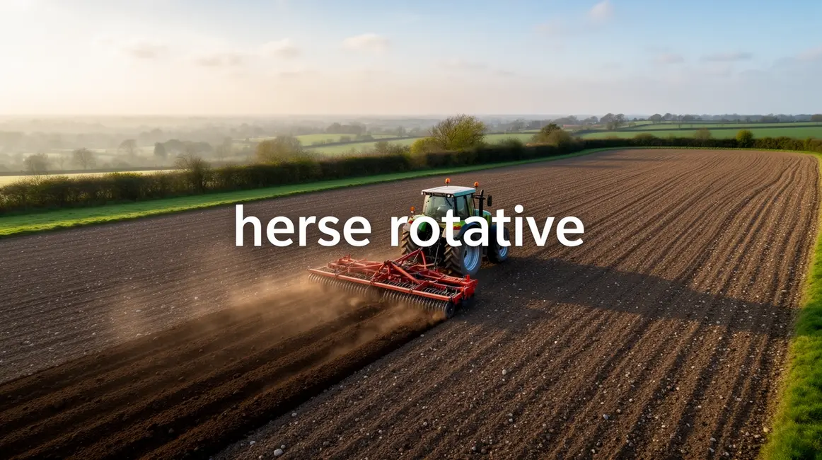 herse rotative tracteur champ préparation