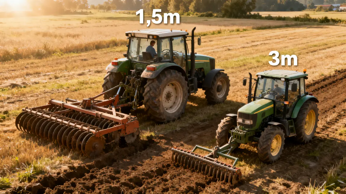 herse rotative 1,5m et 3m avec tracteurs