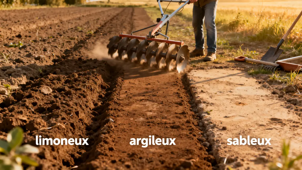 herse rotative sols limoneux argileux sableux