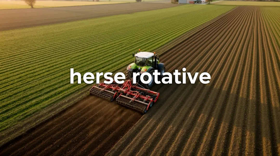 herse rotative en action champ prepare vue aerienne