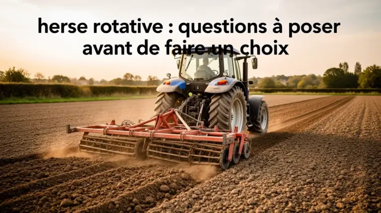 champ avec tracteur herse rotative texte questions choix