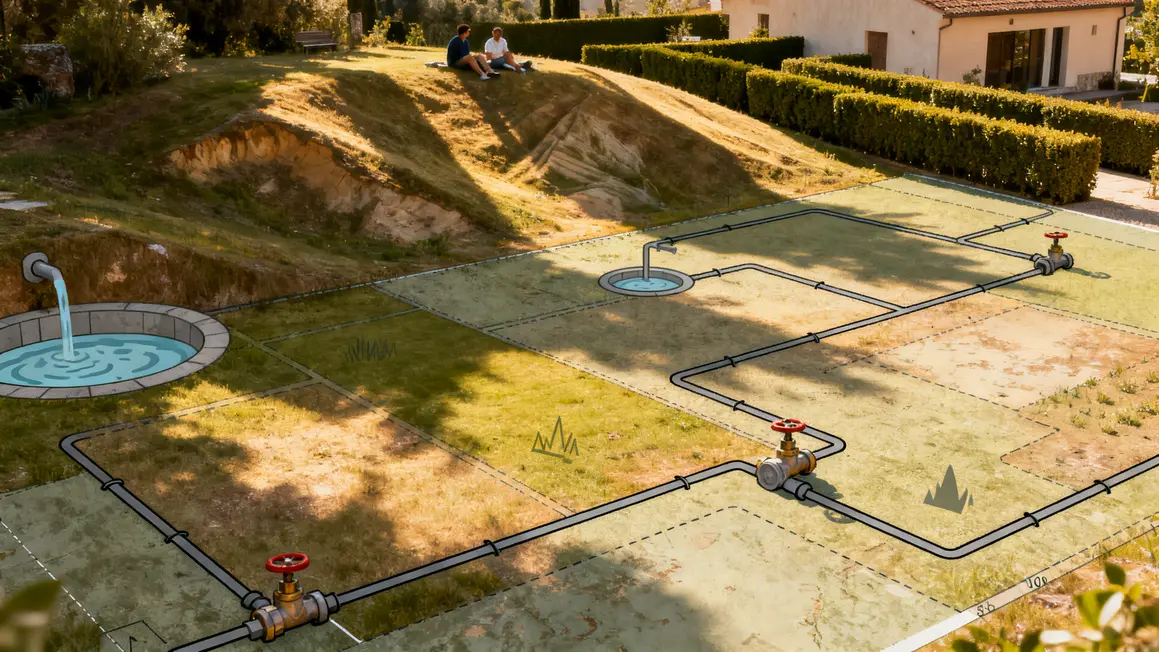 irrigation configuration terrain parcelle pentes zones circuits
