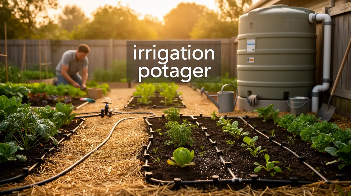 potager durable irrigation goutte a goutte paillage recuperation eau