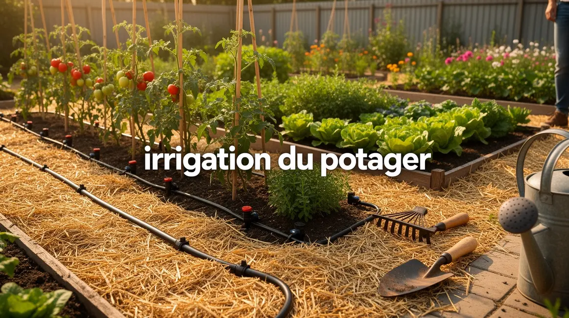 potager paillage paillage irrigation goutte a goutte