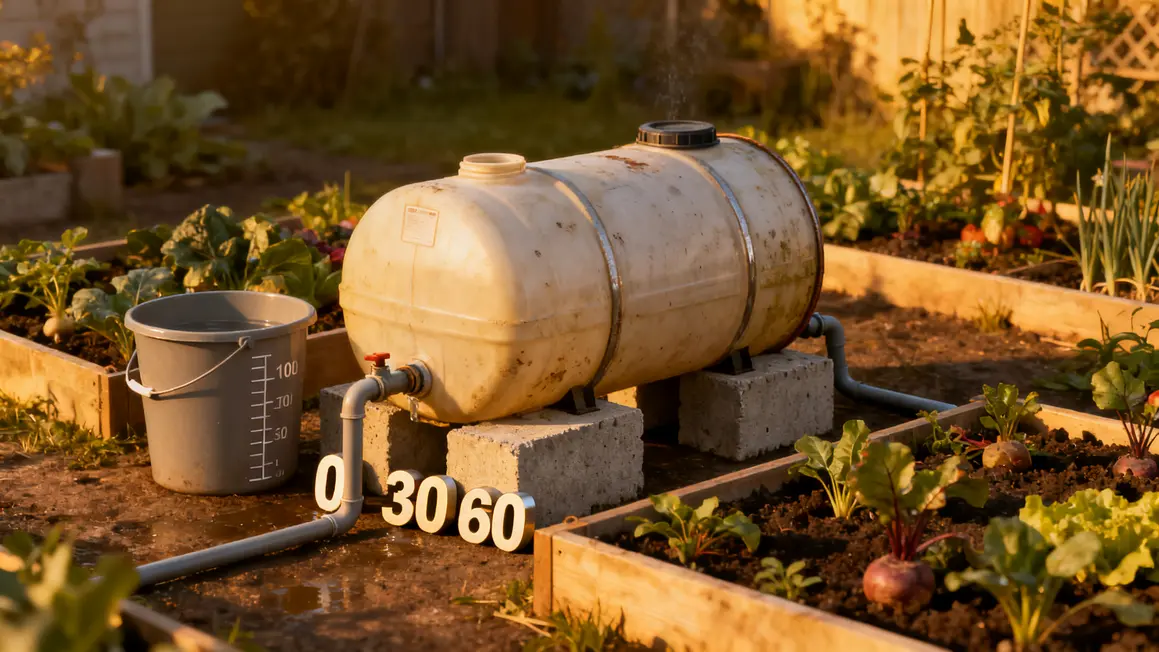 Système irrigation potager prix cuve tuyaux seau mesures