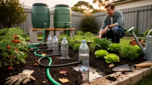 Système irrigation potager pas cher avec outillage, tuyaux, cuves