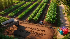 potager irrigue vue aerienne systeme goutte-a-goutte