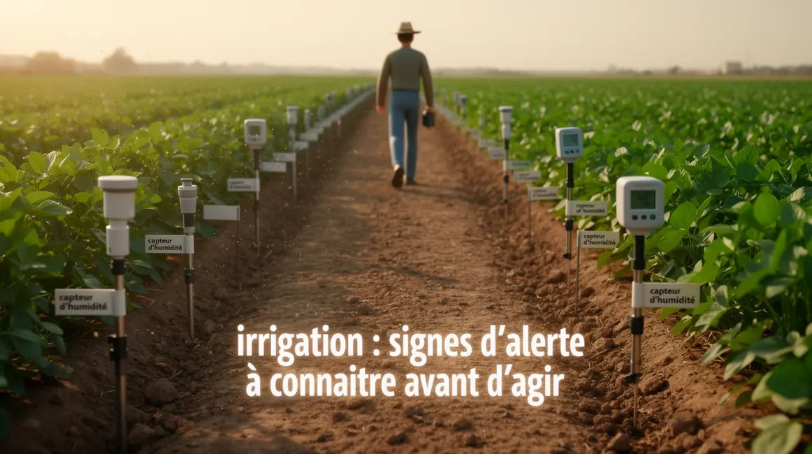 champ agricole pilotage irrigation signes d alerte capteurs humidite