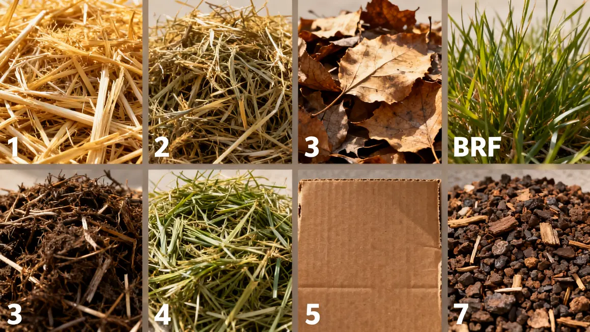 materiaux paillage potager tableau visuel photorealisme