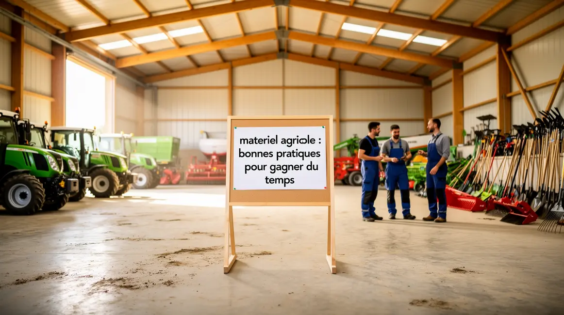 hangar materiel agricole organisé avec outils numeriques