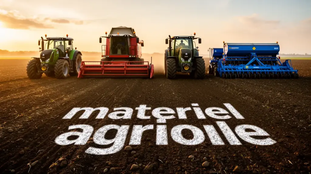 Alignement de machines agricoles au champ, matériel agricole