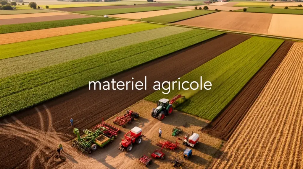 vue aérienne exploitation agricole matériel moderne