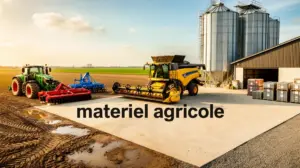Vue organisee materiel agricole exploitation