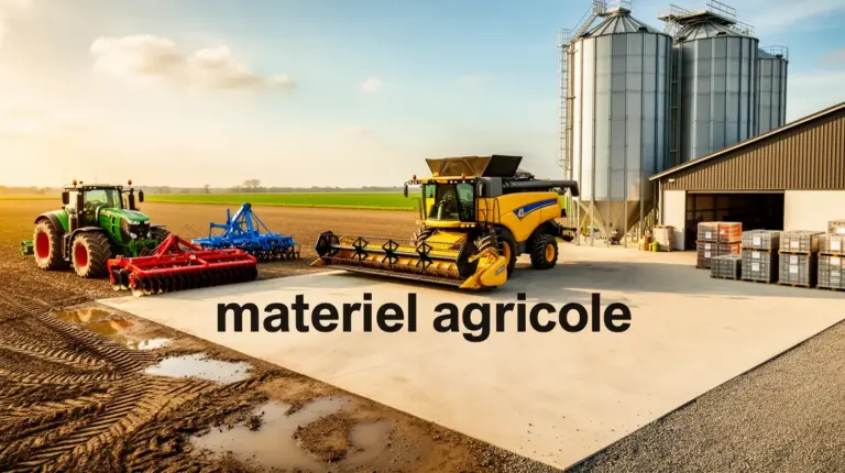 Vue organisee materiel agricole exploitation