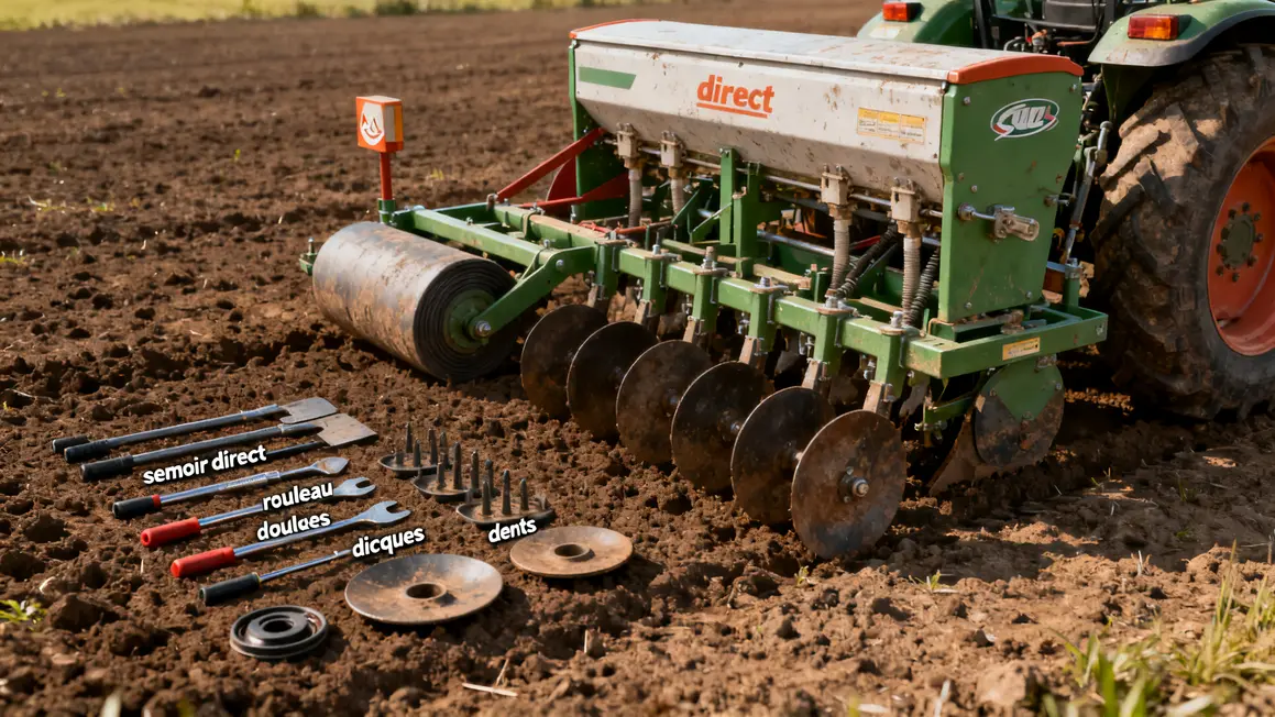 outils matériel semis direct sous couvert agriculture