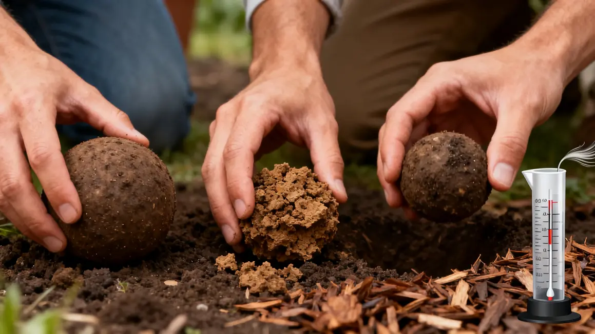 mains terre pluviometre paillis vent potager