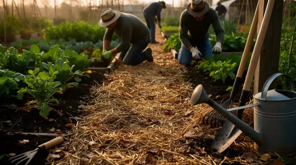 jardin potager avec paillage organique