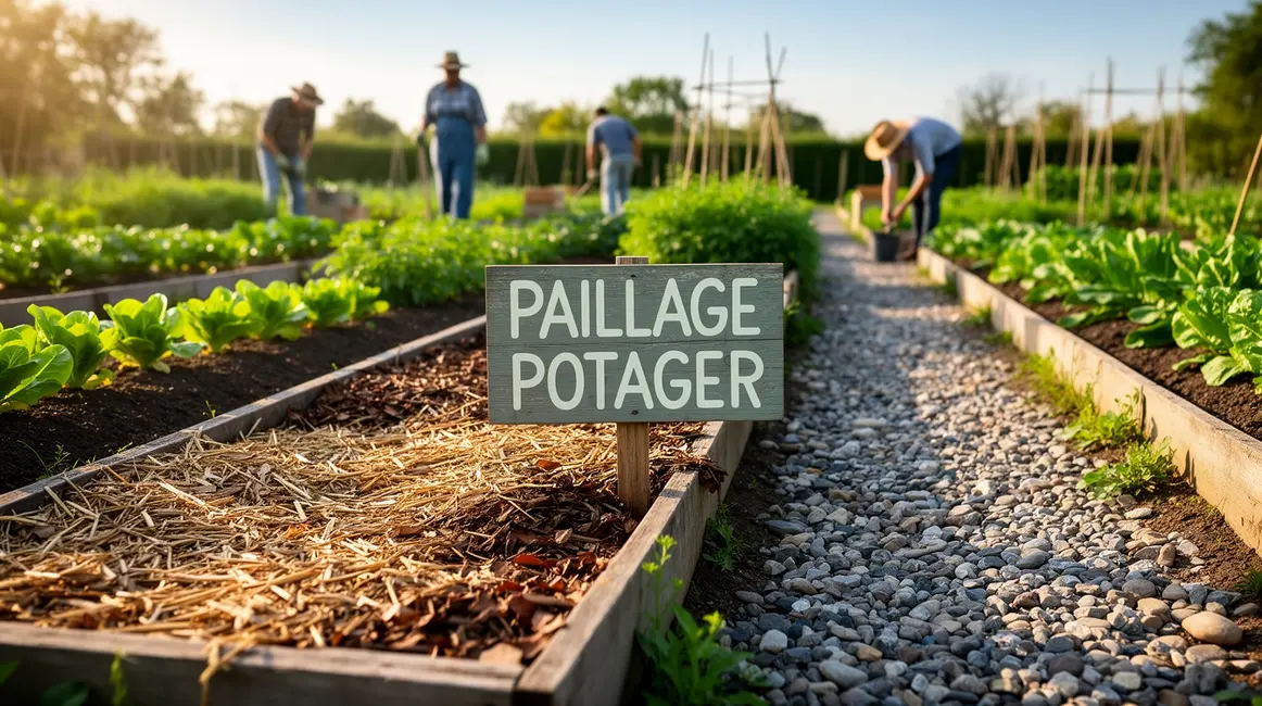 potager paillage organique mineral vue generale