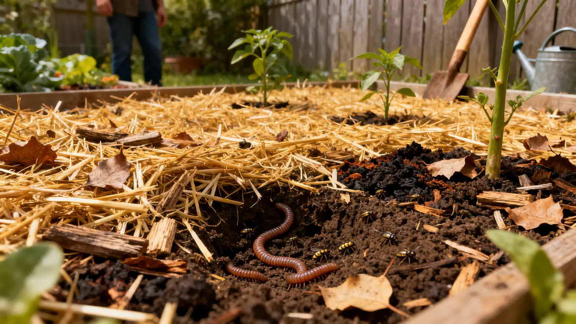 paillage potager evaporation compost mulch