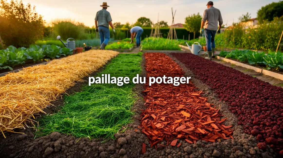 potager diversifié avec paillage organique