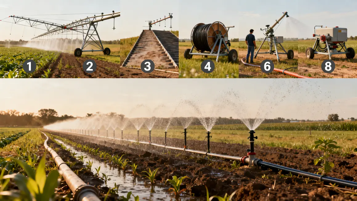 Schema des 8 systemes irrigation usages agricoles
