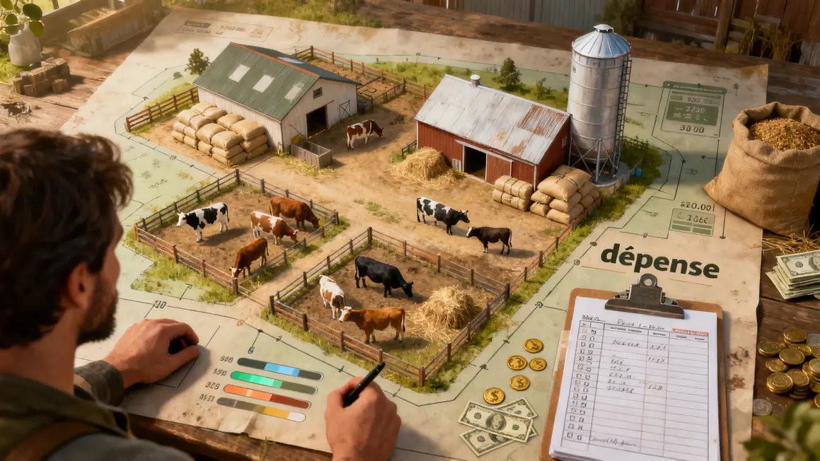 plan ferme elevage modèle économique marges dépenses