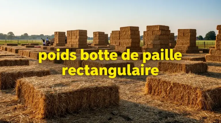 Champ avec bottes de paille rectangulaires de tailles diverses, mise en avant du poids