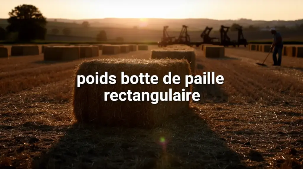 Poids botte de paille rectangulaire alignées au coucher du soleil