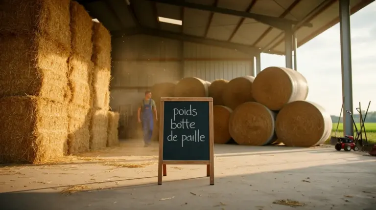 poids botte de paille différents formats
