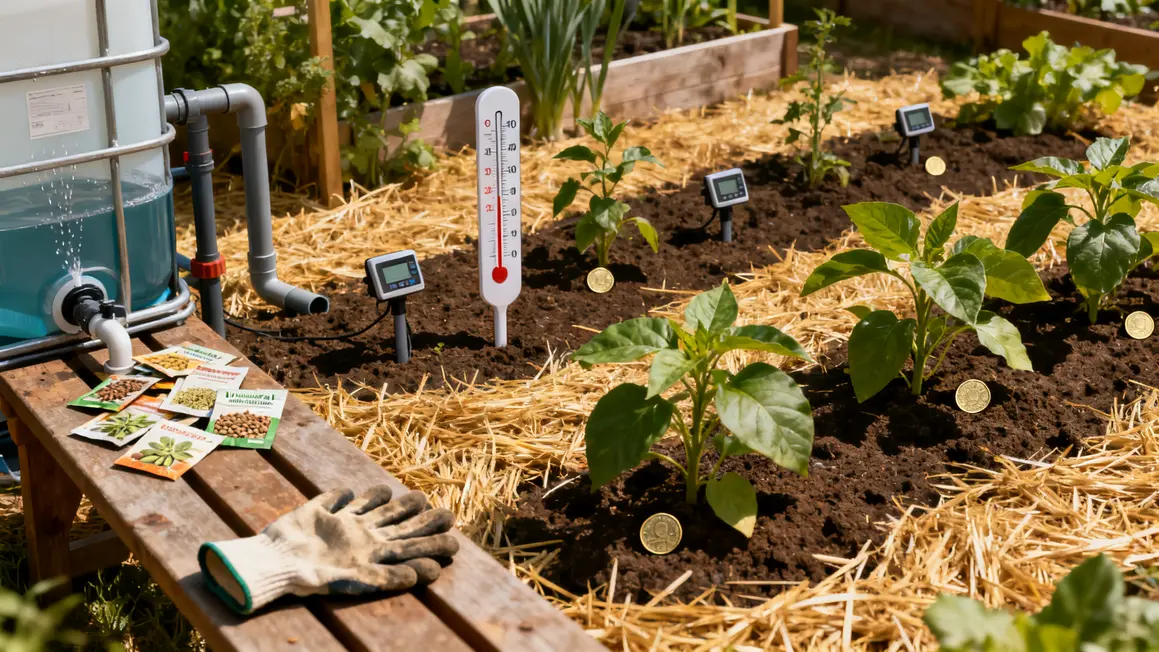 Paillage et capteurs humidité dans potager bio en 2026