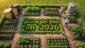 Petit potager bio en 2026 avec composteur et outils basiques