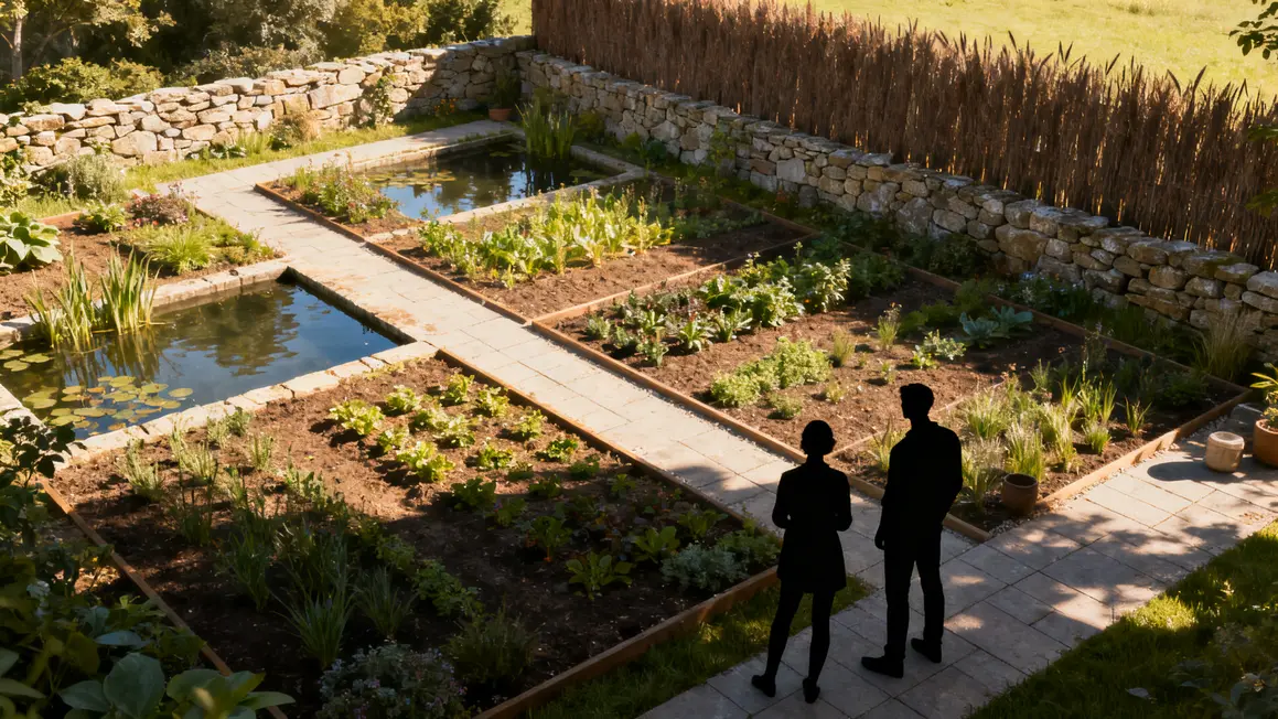 parcelle jardin potager bio zones lumineuses ombragees
