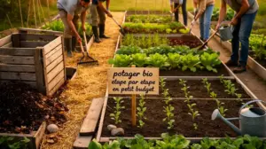 petit potager bio rentable avec compost et paillage