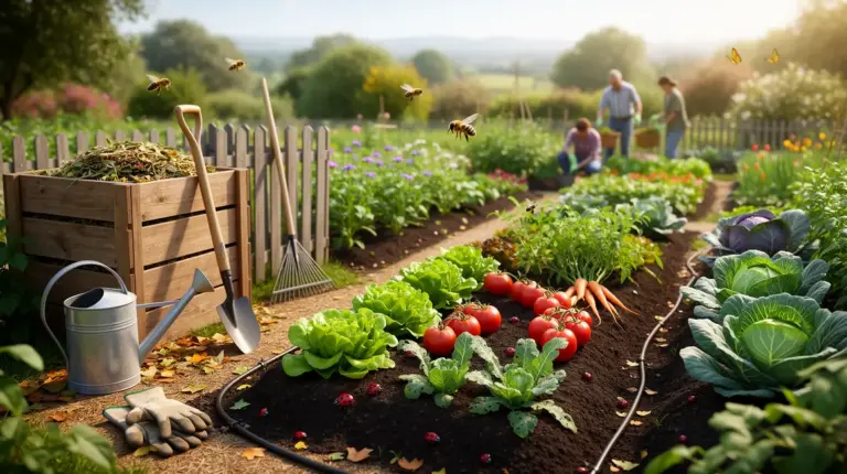 potager bio grand legumes compost abeilles