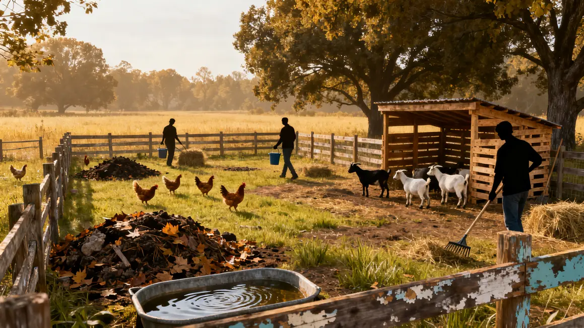 principes elevage durable poules chevres compost champ