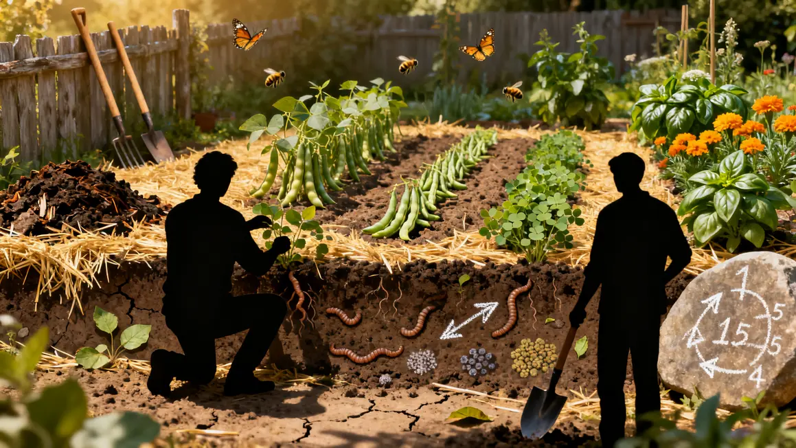 plate-bande potager bio rotation legumes paillage