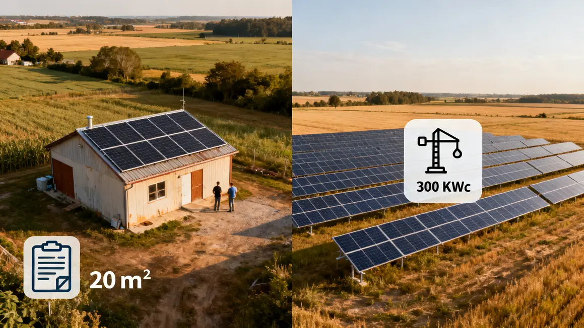 Comparatif réglementaire panneaux solaires sur ferme et champs
